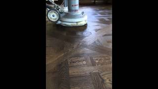 Wire brushed and stained European oak Parquetry Versailles [upl. by Eittap]