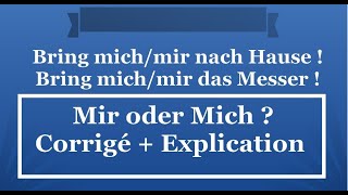 Allemand A2  Mir oder Mich  Exercice Corrigé  Explication [upl. by Yekcim]