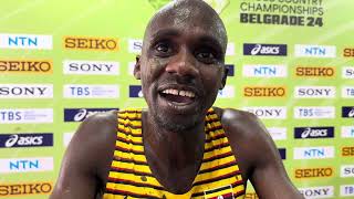 Jacob Kiplimo after repeating at 2024 World Cross Country Championships [upl. by Waldron170]