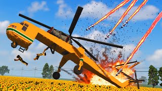 Realistic Helicopter Shootdowns amp Crashes w Ragdolls 7 😱 Teardown [upl. by Hillinck474]