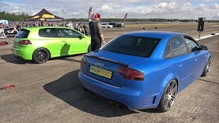 560HP Audi A4 B7 DTM Edition 20 TFSI vs Volkswagen Golf 6 RS3 Engine [upl. by Yokum]