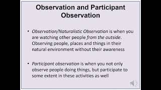 Field work  Observation in Qualitative Research [upl. by Yelreveb]