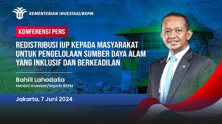 KONFERENSI PERS Redistribusi IUP kepada Masyarakat untuk Pengelolaan SDA yg Inklusif amp Berkeadilan [upl. by Hauhsoj884]