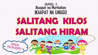 SALITANG KILOS  SALITANG HIRAM  Grade 3 Filipino  Modyul 4 Q4 [upl. by Indihar]