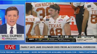 Longhorns linebacker Jake Ehlinger died from accidental overdose family says [upl. by Ayetal]