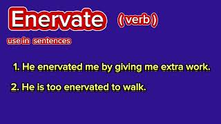 Enervate meaning in Hindi and Urdu  learning English vocabulary  by south asain bonds [upl. by Sivartal]