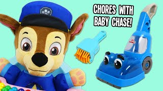 Paw Patrol Chase Cleans Home with Play Doh Zoom Zoom Vacuum [upl. by Katheryn422]