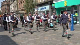 Scotland the Brave as Perth Pipe Band lead the Mela Festival Parade through Perth City Centre 2023 [upl. by Pape]