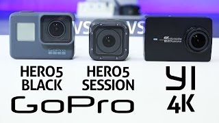 GoPro HERO 5 Black vs Session vs YI 4K  REVIEW [upl. by Inirt705]