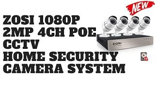 ZOSI 1080P 2MP 4CH POE CCTV Home Security Camera System [upl. by Ahtis249]