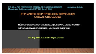 REPLANTEO DE CURVAS HORIZONTALES CIRCULARES Video N°1 [upl. by Aaren979]