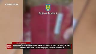 BUNURI ÎN VALOARE DE APROXIMATIV 700 DE MII DE LEI DESCOPERITE DE POLIȚIȘTII DE FRONTIERĂ [upl. by Lekcar]