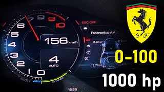 1000 HP FERRARI SF90 Stradale Acceleration 0100 kmh amp 0100mph [upl. by Aliab154]