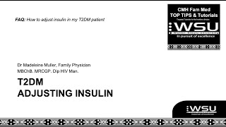 Top Tip T2DM Initiating and Adjusting Insulin [upl. by Elleinet169]