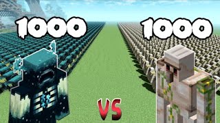 1000 Wardens Vs 1000 Iron Golems in Minecraft minecraft [upl. by Elatsyrk]