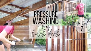 Pressure Washing Back Deck Part 1 Satisfying Pressure Washing  Deck Makeover  2024 [upl. by Acnaiv]