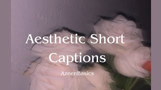 Aesthetic Short captions For Instagram  Aesthetic captions for profile picture  Azeenbasics [upl. by Esinert]