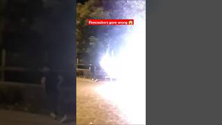 Firecrackers gone wrong firecrackers funnyvideo fireworks diwali trendingshorts [upl. by Gaillard]