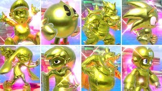 Super Smash Bros Ultimate  All Characters With Gold PowerUps [upl. by Rehpotsirahc924]