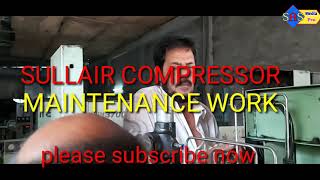 Sullair compressor maintenance work [upl. by Ahsekat]