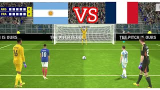 ARGENTINA VA FRANCE FINAL  FULL PENALTY SHOOTOUT  FIFA WORLD CUP 2022  EFOOTBALL MOBILE 2024 [upl. by Joost864]