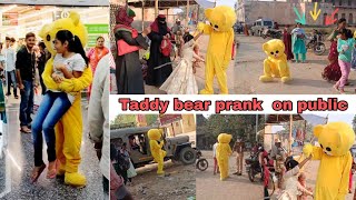 Taddy bear prank on cute girl 😁 very funny video 😅😁👀prank fannyvideo comedy publicreaction [upl. by Odetta396]