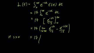 71 Laplace transforms of constant functions [upl. by Yrad]