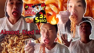 3x spicy ramen noodles challenge 🔥🥵  Eli Jamatia [upl. by Davin]