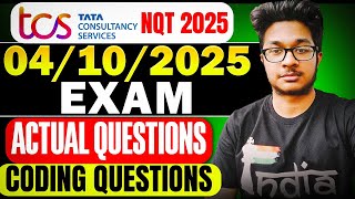 TCS NQT 2025 04102024 Exam Asked Questions  TCS NQT 2025 Shift Questions [upl. by Olenolin]