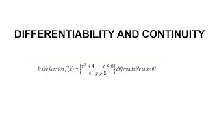 differentiability and continuity tests  example [upl. by Sucram631]