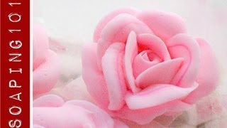 How to make cold process soap roses  Soaping101 [upl. by Nanam]