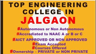 Top Best Engineering Colleges In  JALGAON [upl. by Swigart]