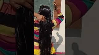 oiled hair combing oiling hairstyles shortvideo [upl. by Siulesoj]