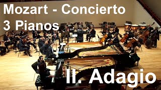 Mozart  Concierto 3 Pianos K242 IIAdagio  Yolanda Martínez Eduardo Arzate amp Yulia Vishnevetskaya [upl. by Tlok]