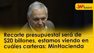 Recorte presupuestal será de 20 billones estamos viendo en cuáles carteras MinHacienda [upl. by Tuesday500]