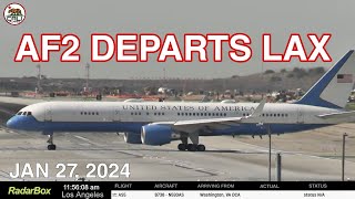 LAX LIVE  AF2 DEPARTS RUNWAY 24L IN LOS ANGELES INTERNATIONAL AIRPORT [upl. by Atsok62]