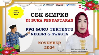 Cek SIMPKB INFO UPDATE PENDAFTARAN PPG GURU TERTENTU  DALAJAB TAHUN 2024 SEKOLAH NEGERI amp SWASTA [upl. by Earvin]