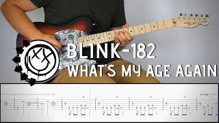 BLINK182  WHATS MY AGE AGAIN  Guitar Cover Tutorial FREE TAB [upl. by Klatt189]