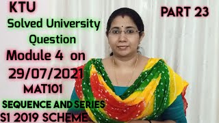 Solved University Questions Linear Algebra amp Calculus29\09\2021 Sequence amp series  MAT101  S1 [upl. by Freberg150]