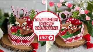 Lawn Fawn Valentines PLATFORM POP UP FUN Friday YOUTUBE Live [upl. by Eshelman]