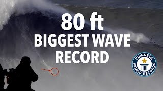 Guinness World Record Biggest Wave Ever Surfed 80 Feet Rodrigo Koxa  Nazaré Portugal [upl. by Kilby]