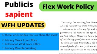 publicis sapient work from home updates 2022  publicis sapient flex work policy 2022 sapient wfh [upl. by Kizzee611]