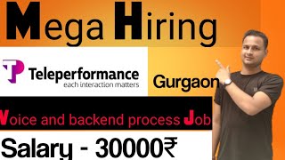 Teleperformance Mega Hiring For Voice And Backend Process  Direct Hiring  Fresher can apply [upl. by Anerbas]