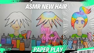 ASMR New Hair Style Paper Play  No talking 종이놀이 [upl. by Arianna]