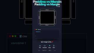 🛠️ Padding vs Margin in CSS🛠️  shorts webdesign shortvideo htmlcsswebsite layoutwebdesign [upl. by Tolman]