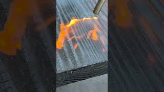 Burning a Table to make it better with POURLA epoxy epoxyresin epoxyart epoxyresinart diy [upl. by Magdala]