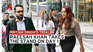 Pritam Singhs trial Raeesah Khan takes the stand on the first day [upl. by Rentschler136]