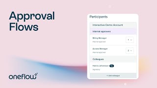 Approval Flows  Oneflow [upl. by Tohcnarf]