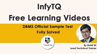 InfyTQ DBMS Official Sample Test Fully Solved DBMS questions for InfyTQ 2023 batch [upl. by Droffilc]