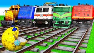 【踏切アニメ】あぶない電車 Ms PACMAN Vs 5 Train Crossing 🚦 Fumikiri 3D Railroad Crossing Animation 3 [upl. by Avril]